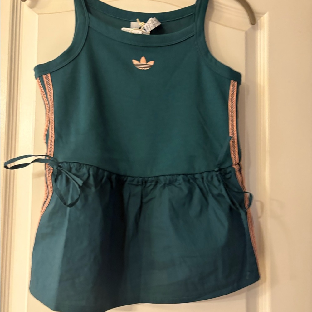 NWT Adidas Teal Top with Pink Logo